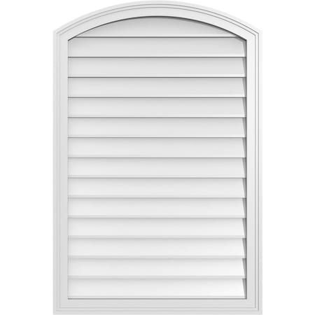Ekena Millwork Arch Top Surface Mount PVC Gable Vent: Functional, w/ 2"W x 1-1/2"P Brickmould Frame, 28"W x 42"H GVPAR28X4202SF